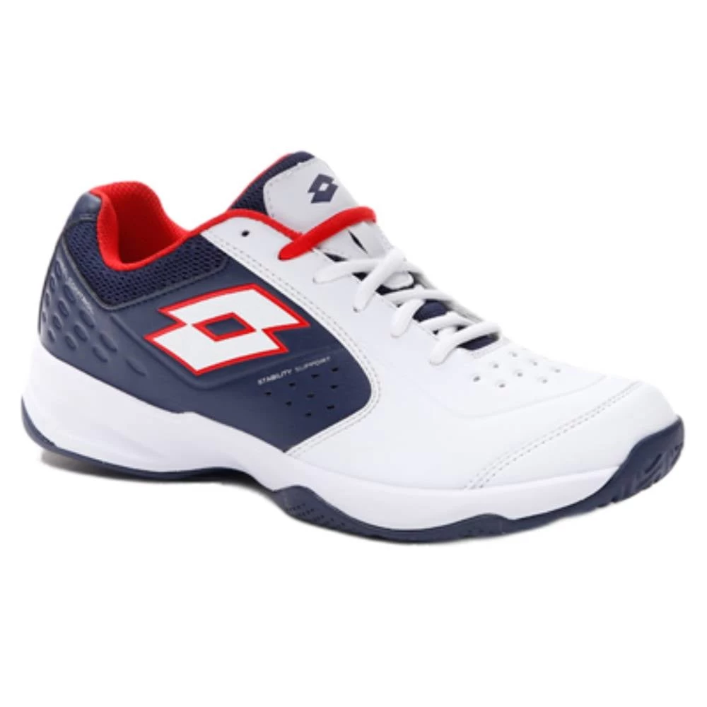 Lotto Space 600 II Men's Tennis Shoe (All White/Navy Blue) 3 Lotto Space 600 II Men's Tennis Shoe (All White/Navy Blue)