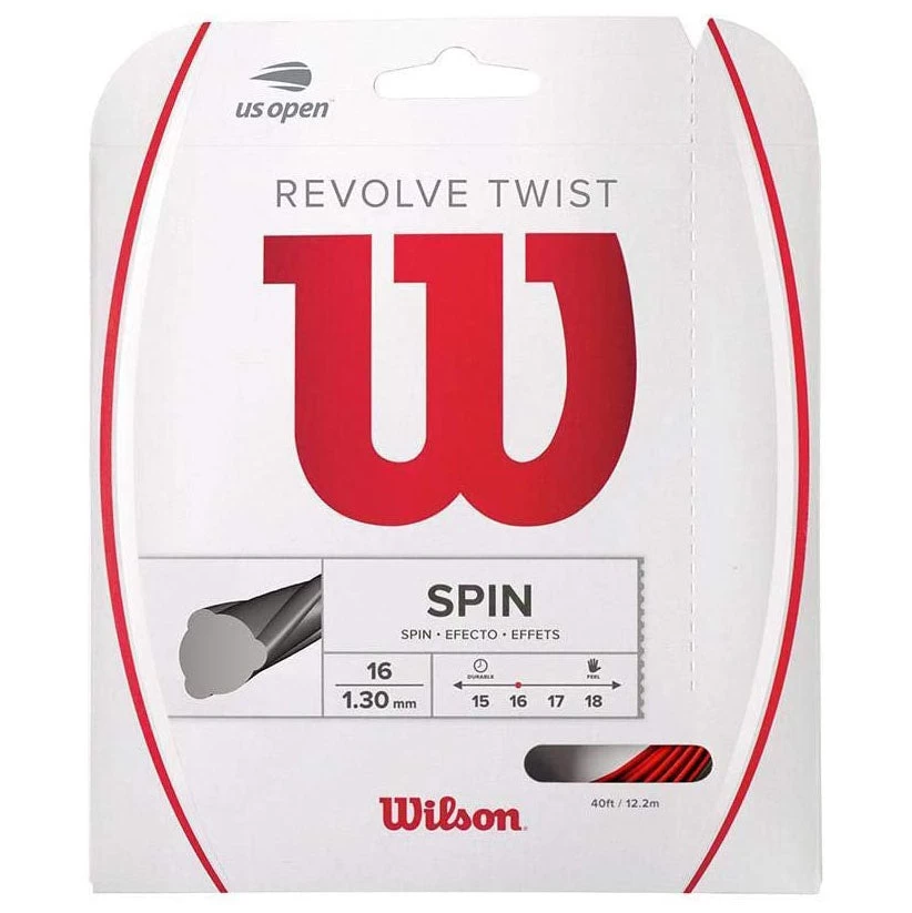 Wilson Revolve Twist 16/1.30 Tennis String (Red) 3 Wilson Revolve Twist 16/1.30 Tennis String (Red)