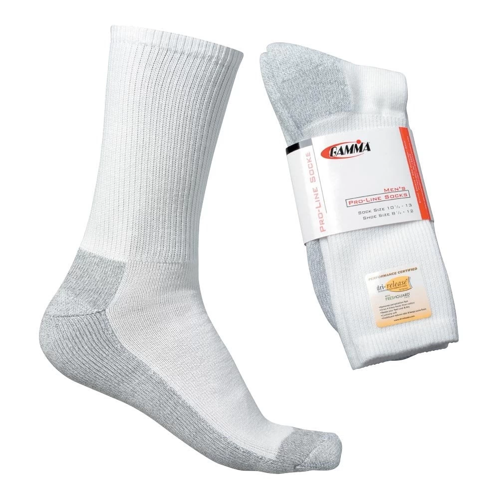 Gamma Men's Pro-Line Socks (White) 3 Gamma Men's Pro-Line Socks (White)