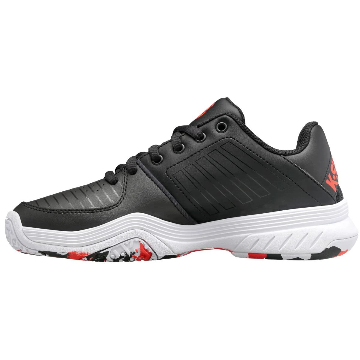 K-Swiss Court Express OMNI Junior Tennis Shoe (Black/White/Orange) 4 K-Swiss Court Express OMNI Junior Tennis Shoe (Black/White/Orange) - Image 2