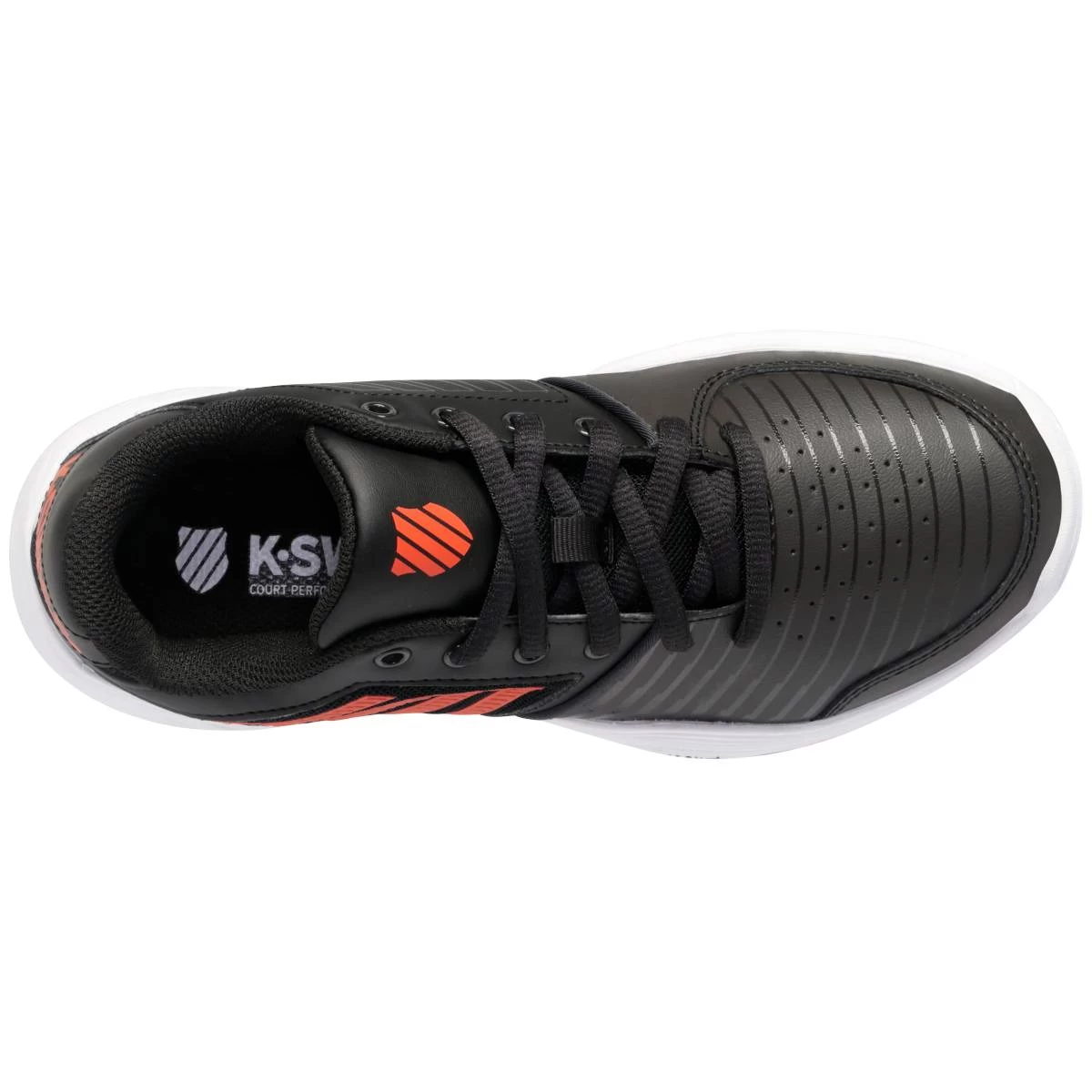 K-Swiss Court Express OMNI Junior Tennis Shoe (Black/White/Orange) 6 K-Swiss Court Express OMNI Junior Tennis Shoe (Black/White/Orange) - Image 4