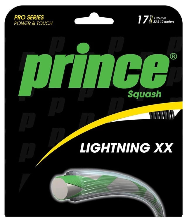 Prince Lightning XX 17 Squash String (Black) 3 Prince Lightning XX 17 Squash String (Black)