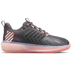 K-Swiss Ultrashot 3 Women's Tennis Shoe (Asphalt/Peach/White)