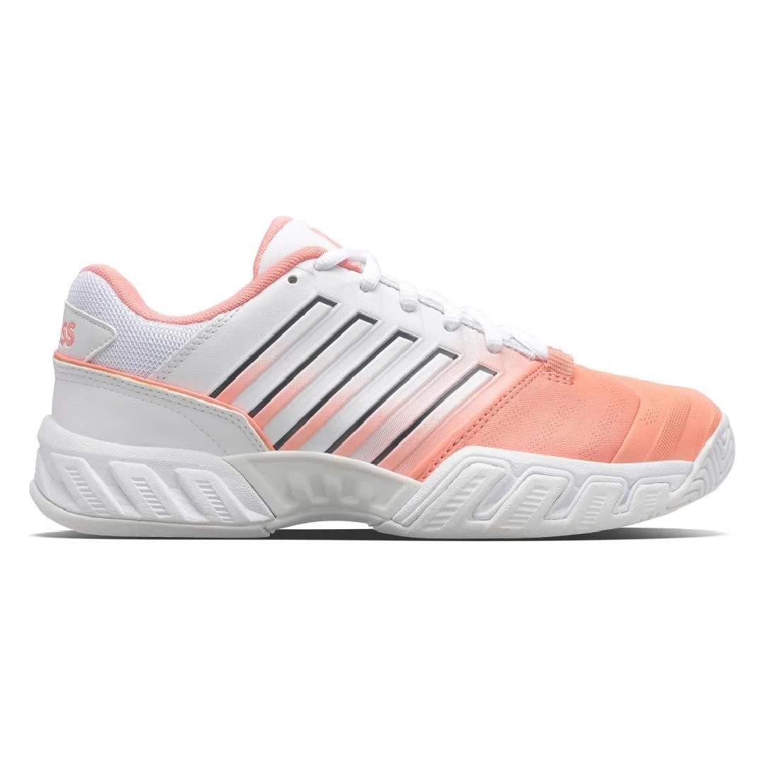 K-Swiss Bigshot Light 4 Women's Tennis Shoe (White/Peach) 3 K-Swiss Bigshot Light 4 Women's Tennis Shoe (White/Peach)