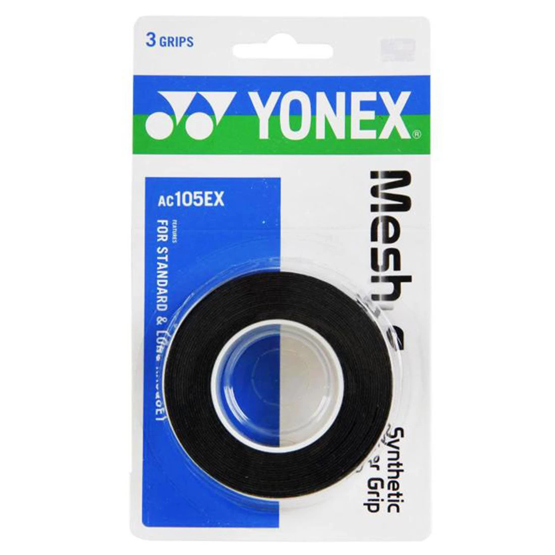 Yonex Mesh Grap Overgrip 3 Pack (Black) 3 Yonex Mesh Grap Overgrip 3 Pack (Black)