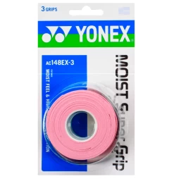Yonex Moist Super Grip Overgrip 3 Pack (Pink) 7 Yonex Moist Super Grip Overgrip 3 Pack (Pink) -Racquet Equipment Shop AC148PKMoistSuperPink