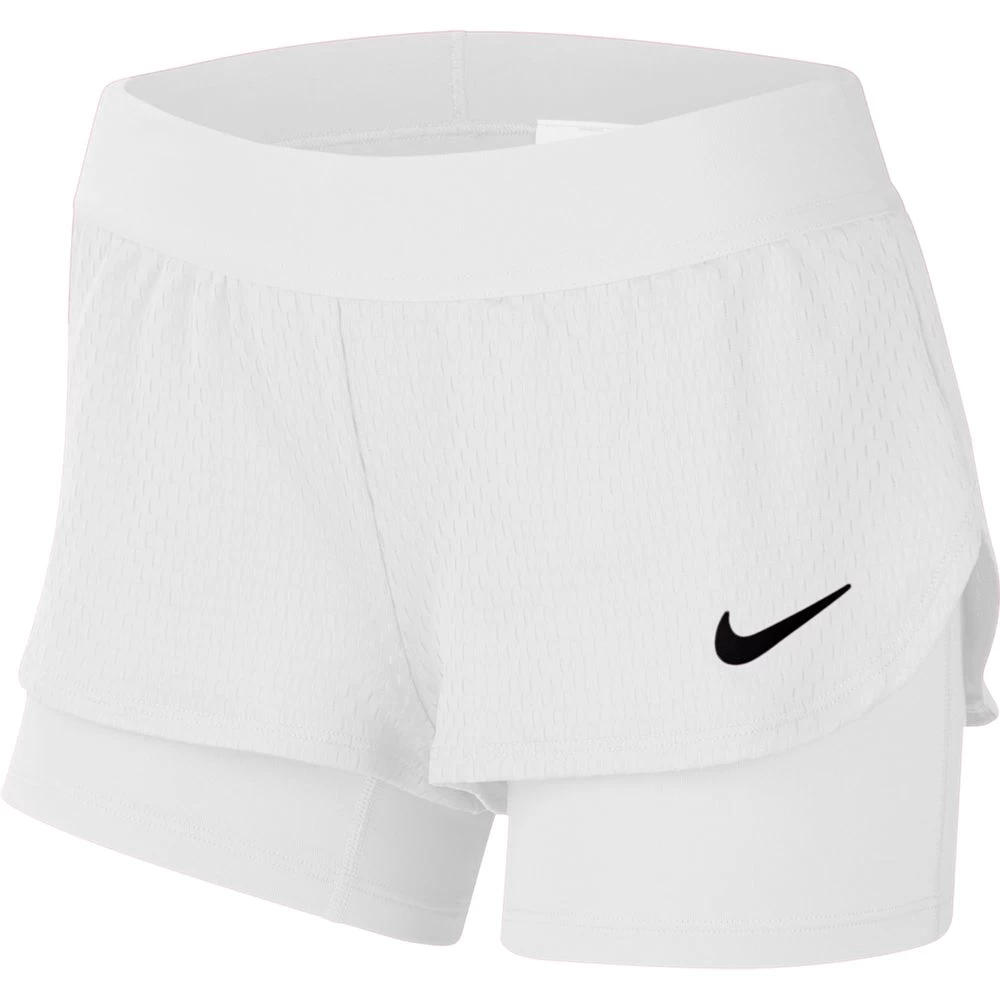 Nike Girl's Court Dri-Fit Flex Shorts (White) 3 Nike Girl's Court Dri-Fit Flex Shorts (White)