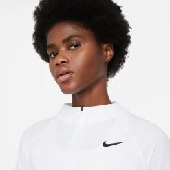 Nike Women's Victory Dri-FIT Long Sleeve Top (White/Black) 9 Nike Women's Victory Dri-FIT Long Sleeve Top (White/Black) -Racquet Equipment Shop CV4697 100 PHSYM001 3144