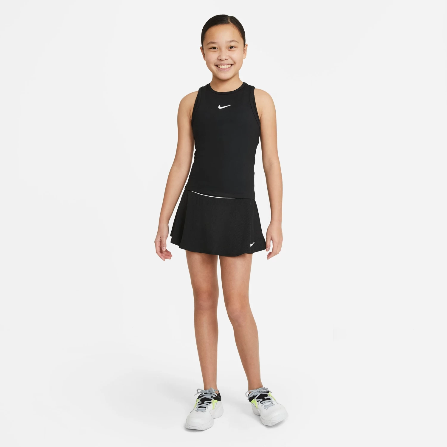 Nike Girls' Dri-FIT Victory Tank (Black/White) 4 Nike Girls' Dri-FIT Victory Tank (Black/White) - Image 2