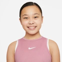 Nike Girls' Dri-FIT Victory Tank (Elemental Pink/White) 15 Nike Girls' Dri-FIT Victory Tank (Elemental Pink/White) -Racquet Equipment Shop CV7573 698 PHSYM001 3144