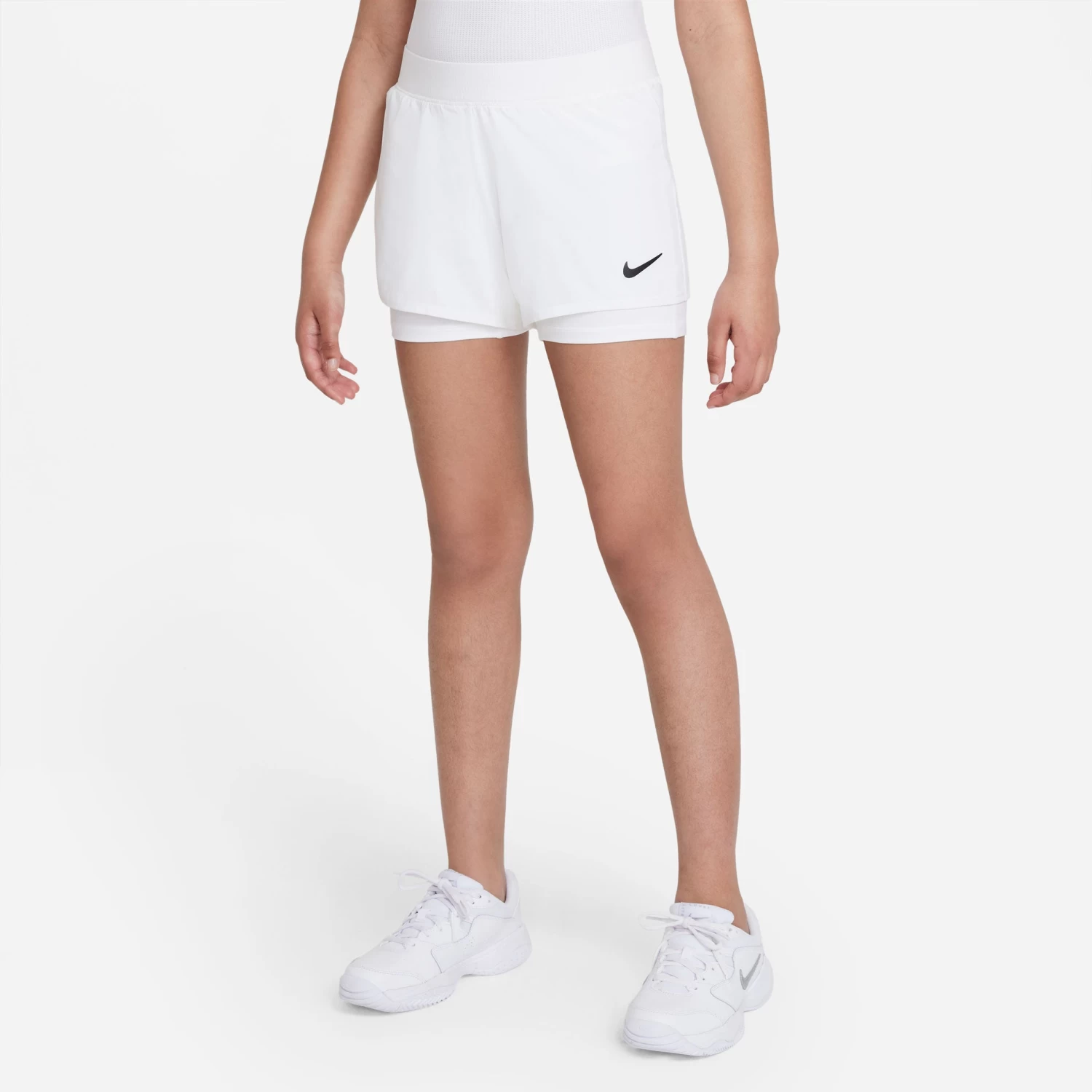Nike Girls' Dri-FIT Victory Shorts (White/Black) 7 Nike Girls' Dri-FIT Victory Shorts (White/Black) - Image 5