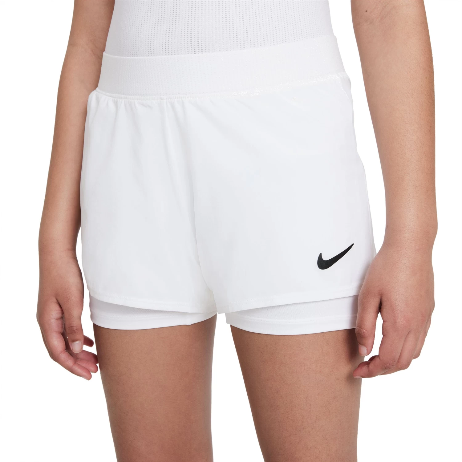 Nike Girls' Dri-FIT Victory Shorts (White/Black) 3 Nike Girls' Dri-FIT Victory Shorts (White/Black)