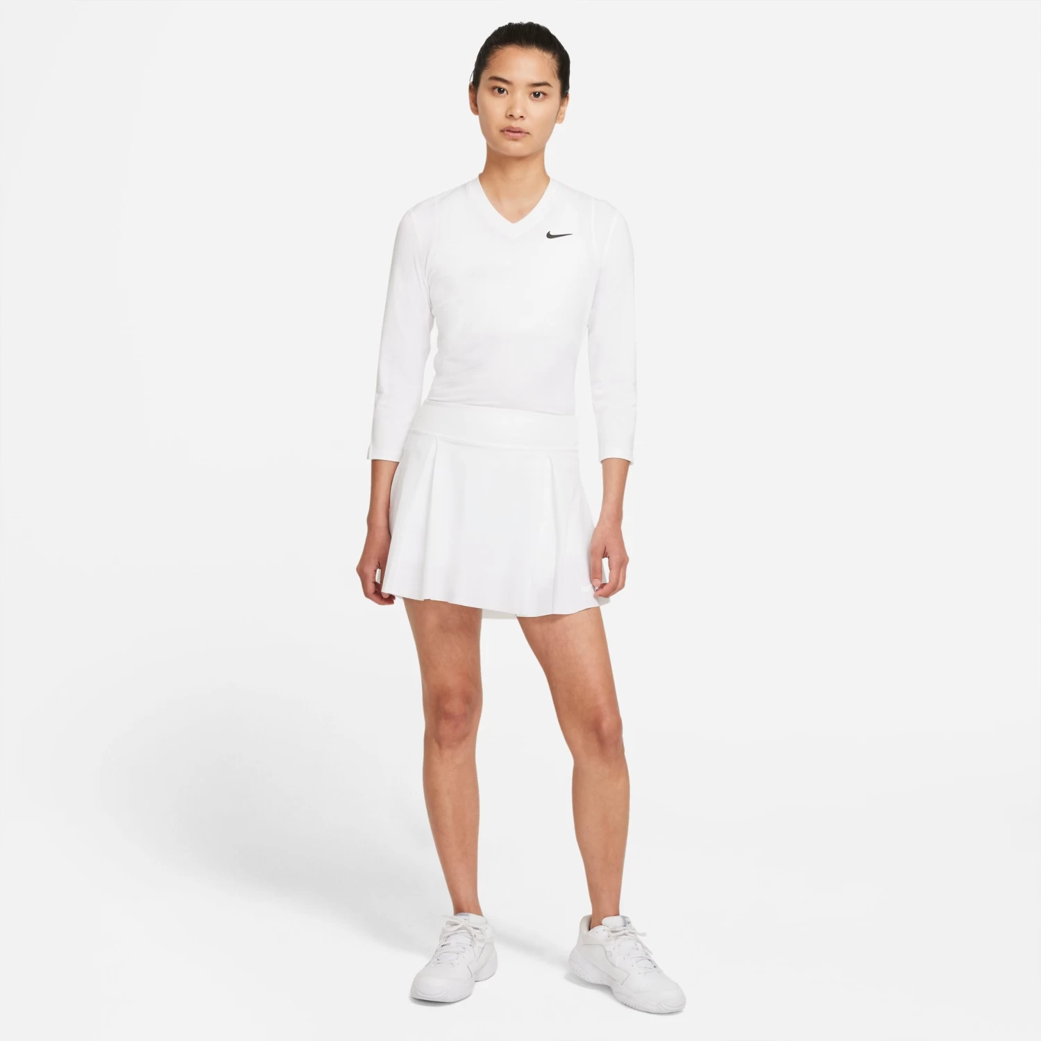 Nike Women's Dri-FIT Club Tennis Skirt (White/Black) 6 Nike Women's Dri-FIT Club Tennis Skirt (White/Black) - Image 4