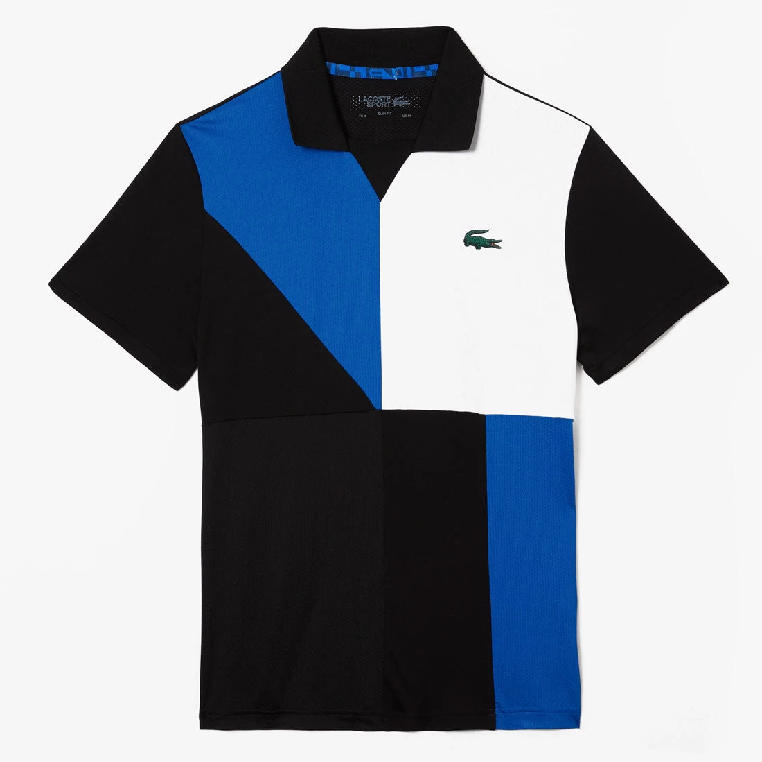 Lacoste Men's Colorblock Breathable Tennis Polo (Black/Blue) 4 Lacoste Men's Colorblock Breathable Tennis Polo (Black/Blue) - Image 2