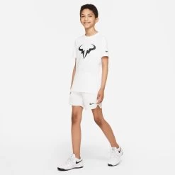 Nike Boy's Dri-FIT Rafa Top (White/Black) 11 Nike Boy's Dri-FIT Rafa Top (White/Black) -Racquet Equipment Shop DJ2591 101 PHSYM003 3144