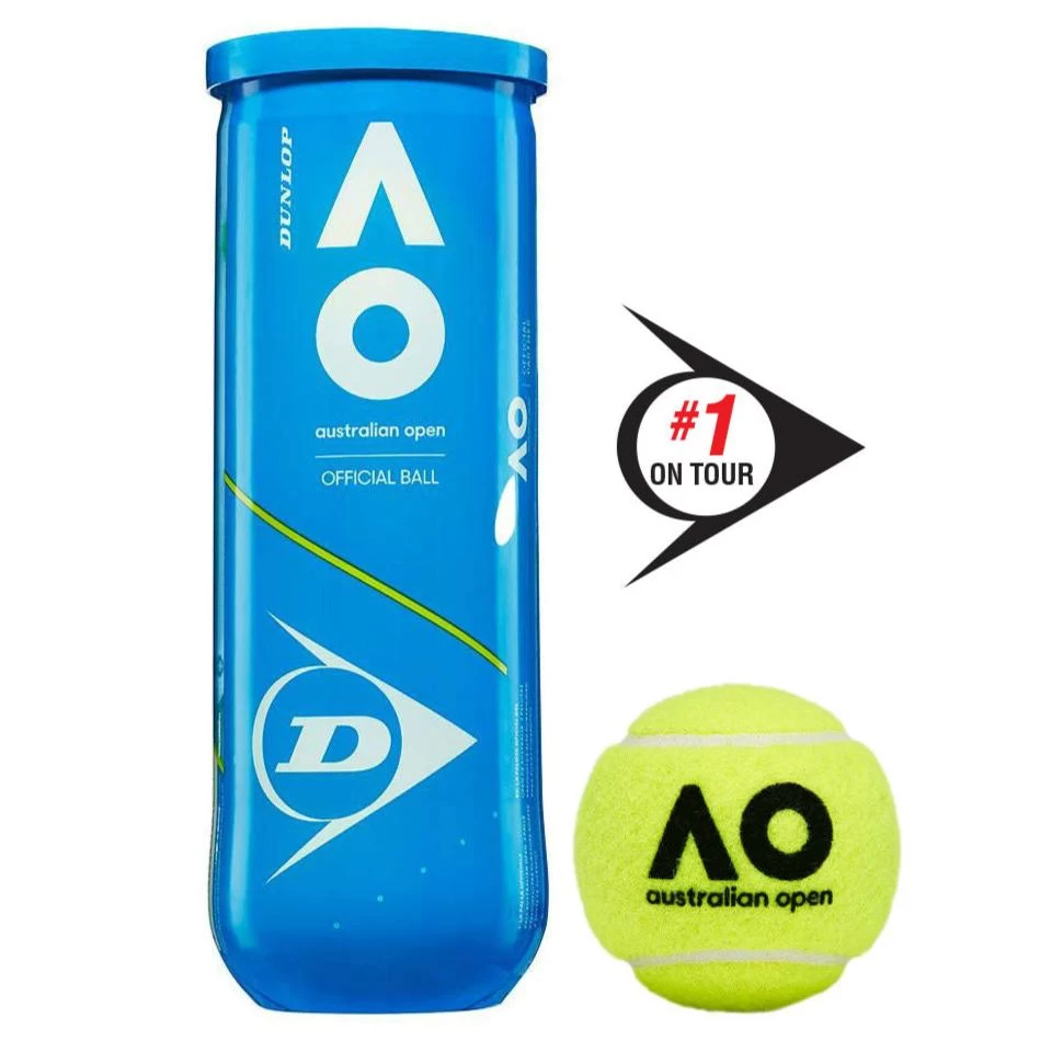 Dunlop Australian Open Extra Duty Tennis Balls 3 Dunlop Australian Open Extra Duty Tennis Balls