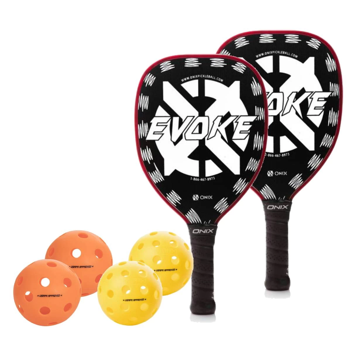 ONIX Evoke Teardrop (White) 2 Paddle Pickleball Bundle 3 ONIX Evoke Teardrop (White) 2 Paddle Pickleball Bundle