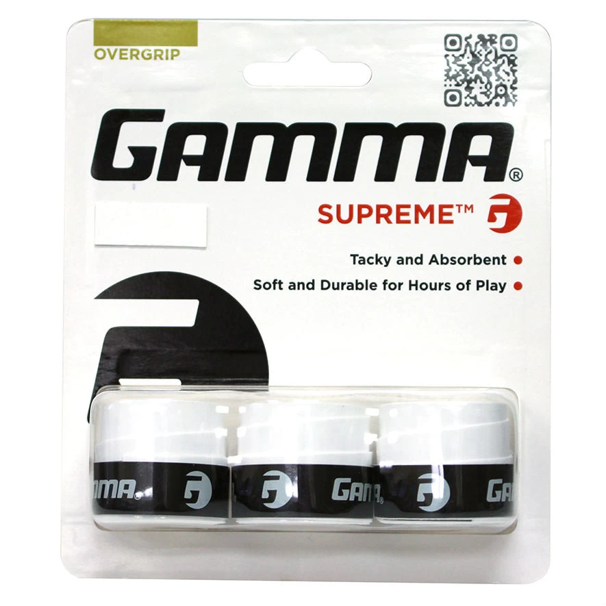 Gamma Supreme Overgrip 3 Pack (White) 3 Gamma Supreme Overgrip 3 Pack (White)