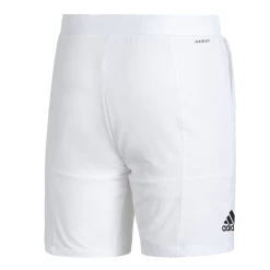 Adidas Men's Club Stretch Woven 9-Inch Shorts (White/Black) -Racquet Equipment Shop GH7222 APP photo back center white 754cec2e d69a 473d aaa2 1a5de5eef3be