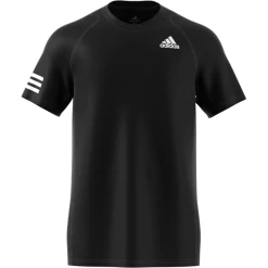 Adidas Men's 3 Stripes Club Top (Black) 14 Adidas Men's 3 Stripes Club Top (Black) -Racquet Equipment Shop GL5403 APP virtual front white