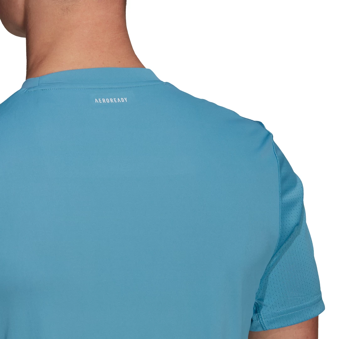 Adidas Men's 3 Stripes Club Top (Hazy Blue/White) 8 Adidas Men's 3 Stripes Club Top (Hazy Blue/White) - Image 6