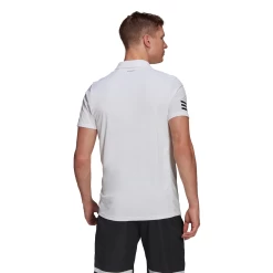 Adidas Men's Club 3 Stripes Polo (White/Black) 13 Adidas Men's Club 3 Stripes Polo (White/Black) -Racquet Equipment Shop GL5416 APP on model back white