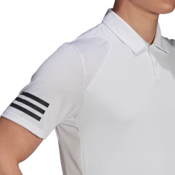 Adidas Men's Club 3 Stripes Polo (White/Black) 15 Adidas Men's Club 3 Stripes Polo (White/Black) -Racquet Equipment Shop GL5416 APP on model detail 1 white
