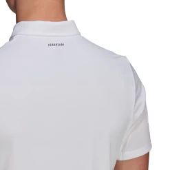 Adidas Men's Club 3 Stripes Polo (White/Black) 16 Adidas Men's Club 3 Stripes Polo (White/Black) -Racquet Equipment Shop GL5416 APP on model detail 2 white