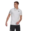 Adidas Men's Club 3 Stripes Polo (White/Black) 1 Adidas Men's Club 3 Stripes Polo (White/Black) -Racquet Equipment Shop GL5416 APP on model standard white