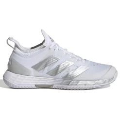 Adidas Adizero Ubersonic 4 Women's Tennis Shoe (White/Silver/Grey)