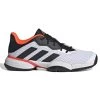Adidas Barricade Junior Tennis Shoe (White/Black/Red) -Racquet Equipment Shop GW2996 1 FOOTWEAR Photography SideLateralCenterView white