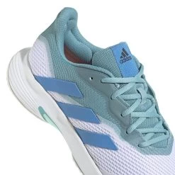 Adidas CourtJam Control Men's Tennis Shoe (Mint/Blue/White) 16 Adidas CourtJam Control Men's Tennis Shoe (Mint/Blue/White) -Racquet Equipment Shop GY4002 8 FOOTWEAR Photography DetailView1 white