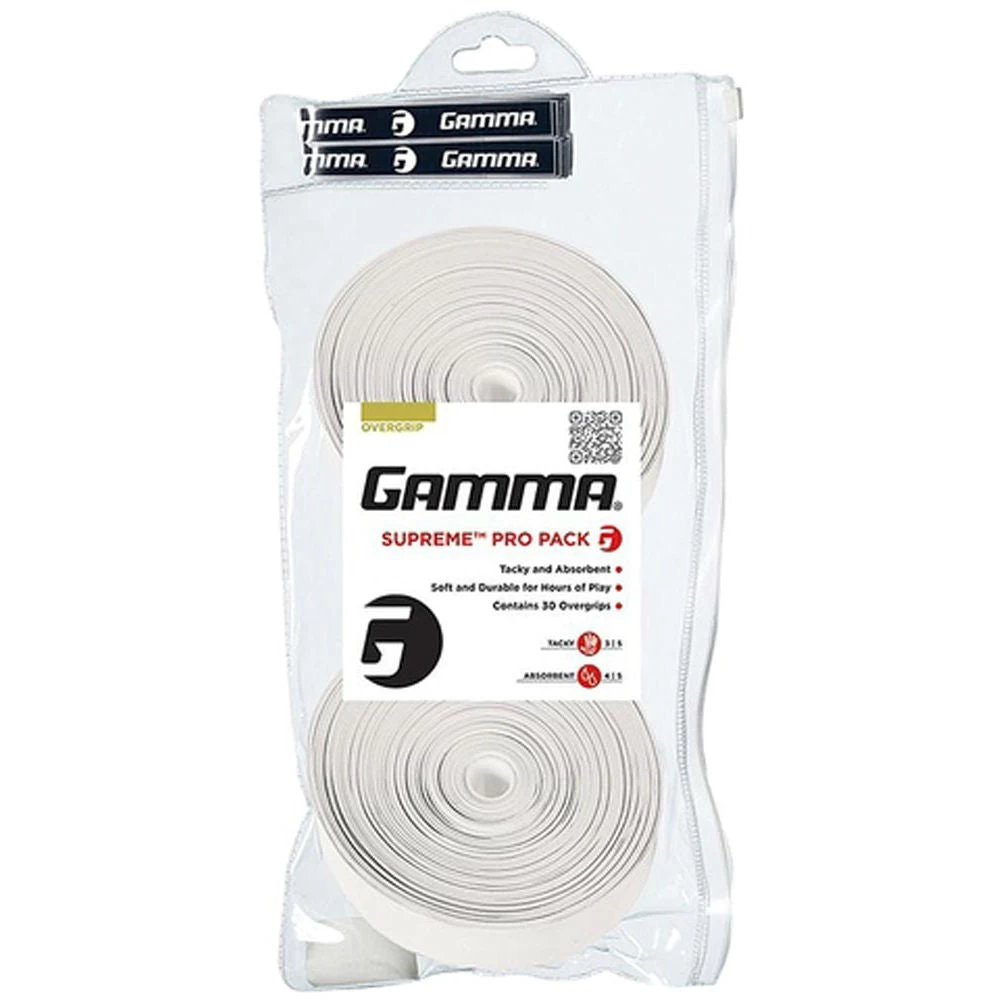 Gamma Supreme Overgrip 30 Pack (White) 3 Gamma Supreme Overgrip 30 Pack (White)