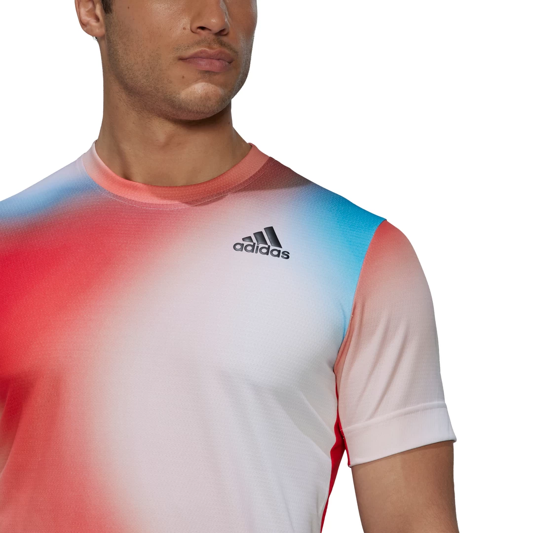 Adidas Men's Melbourne FreeLift Printed Top (White/Vivid Red/Black) 9 Adidas Men's Melbourne FreeLift Printed Top (White/Vivid Red/Black) - Image 7