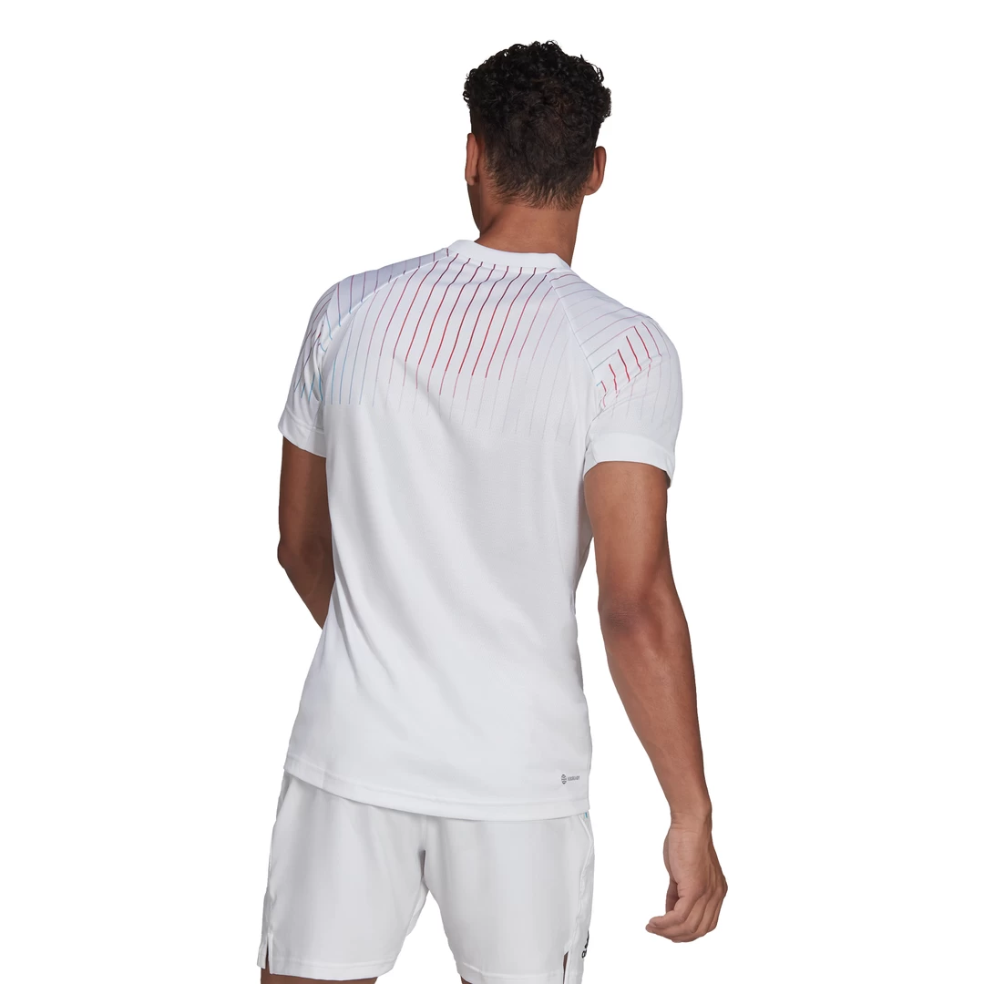 Adidas Men's Melbourne FreeLift Printed Top (White/Red) 5 Adidas Men's Melbourne FreeLift Printed Top (White/Red) - Image 3