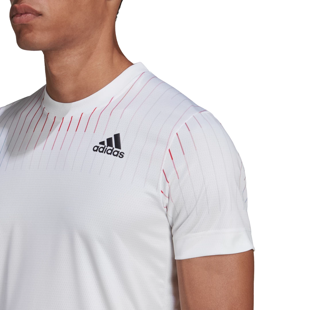 Adidas Men's Melbourne FreeLift Printed Top (White/Red) 7 Adidas Men's Melbourne FreeLift Printed Top (White/Red) - Image 5