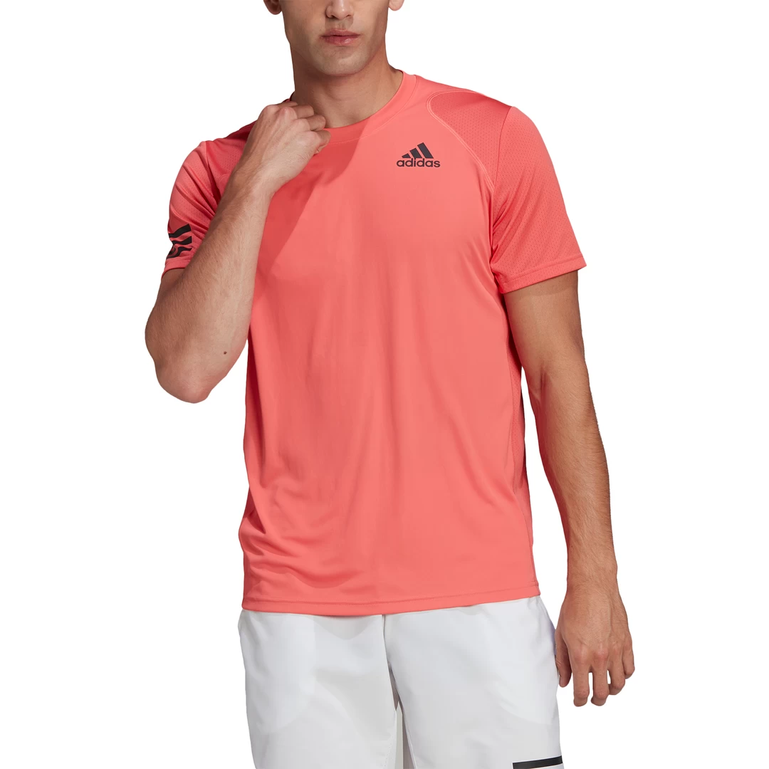 Adidas Men's 3 Stripes Club Top (Semi Turbo/Black) 4 Adidas Men's 3 Stripes Club Top (Semi Turbo/Black) - Image 2