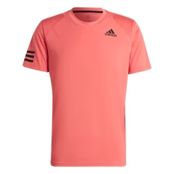 Adidas Men's 3 Stripes Club Top (Semi Turbo/Black) 15 Adidas Men's 3 Stripes Club Top (Semi Turbo/Black) -Racquet Equipment Shop HB9075 APP photo front white