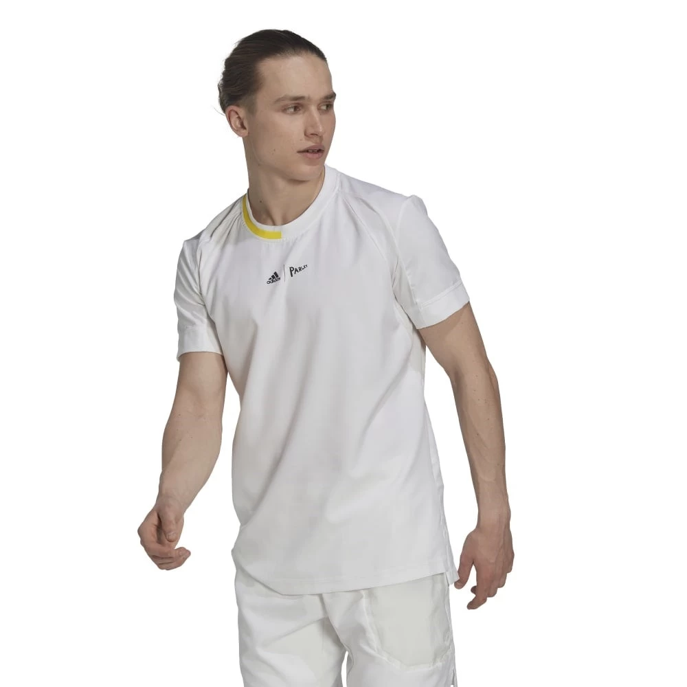 Adidas Men's London Stretch Woven Top (White/Yellow) 4 Adidas Men's London Stretch Woven Top (White/Yellow) - Image 2