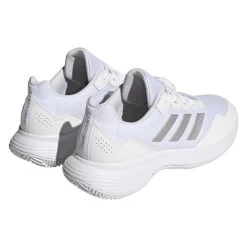 Adidas GameCourt 2 Women's Tennis Shoe (White) 11 Adidas GameCourt 2 Women's Tennis Shoe (White) -Racquet Equipment Shop HQ8476 7 FOOTWEAR Photography BackLateralTopView transparent