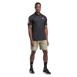 Adidas Men's 3 Stripe Club Polo (Black) 8 Adidas Men's 3 Stripe Club Polo (Black) -Racquet Equipment Shop HS3269 7 APPAREL OnModel StandardOutfitView transparent