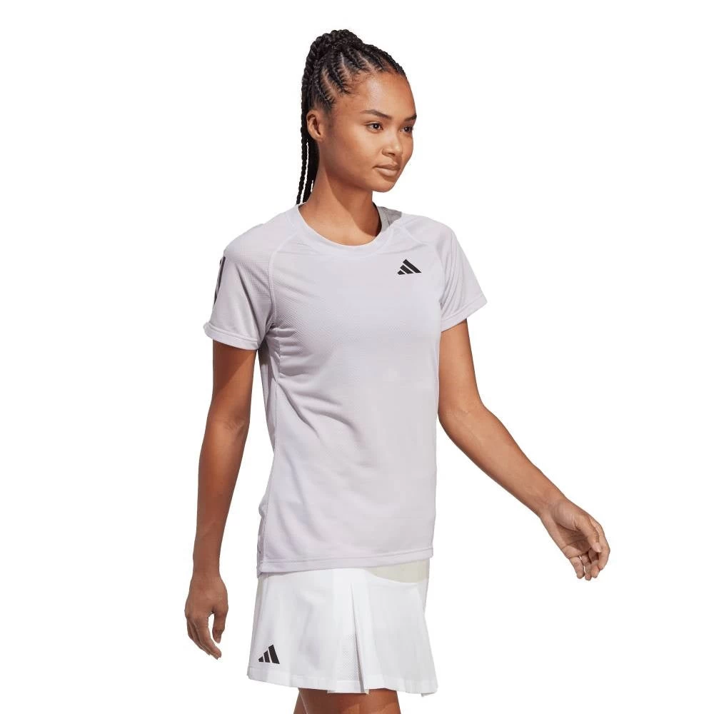 Adidas Women's Club 3 Stripe Top (Purple) 5 Adidas Women's Club 3 Stripe Top (Purple) - Image 3
