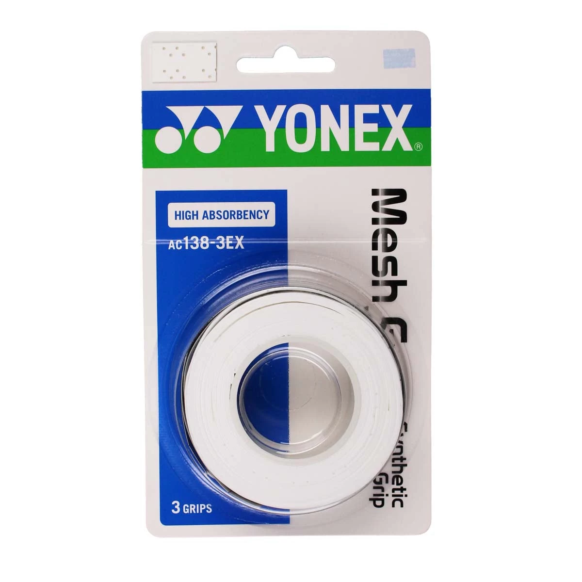 Yonex Mesh Grap Overgrip 3 Pack (White) 3 Yonex Mesh Grap Overgrip 3 Pack (White)