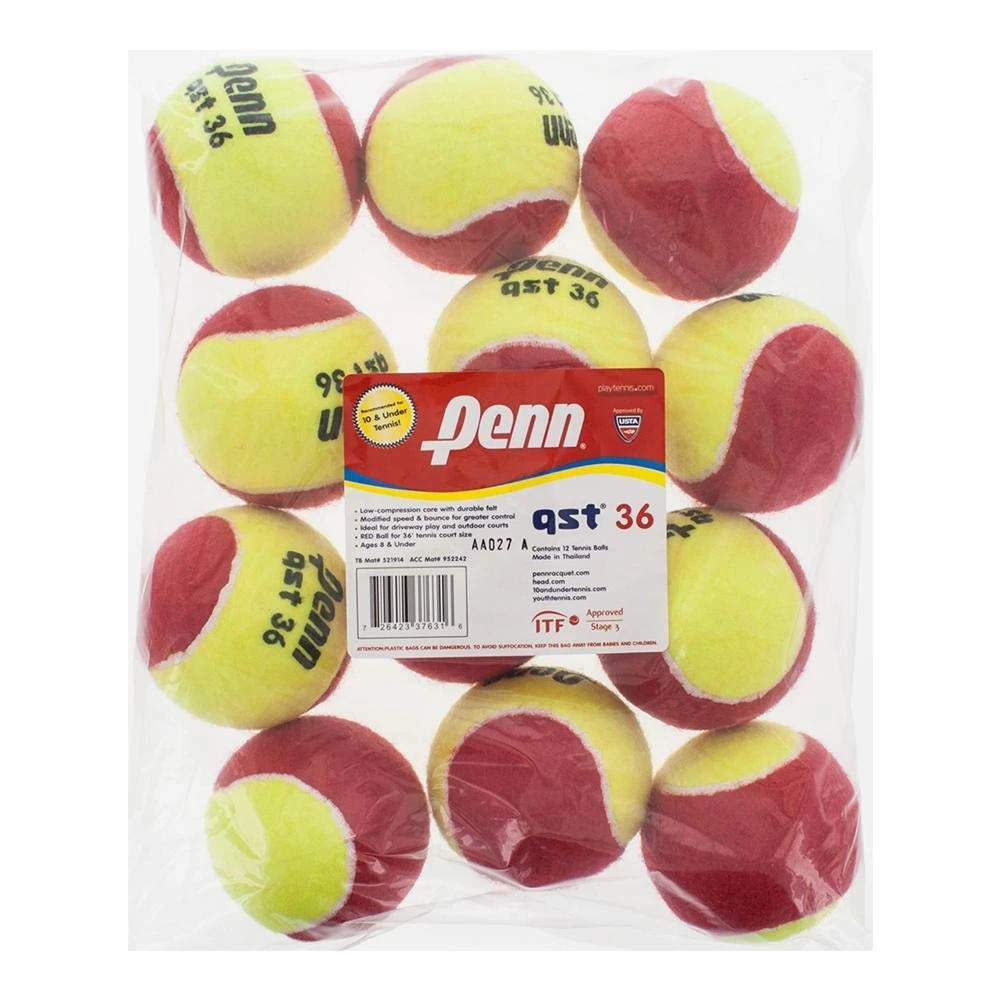 Penn QST 36 Quick Start Red Junior Tennis Balls 72 Case 4 Penn QST 36 Quick Start Red Junior Tennis Balls 72 Case - Image 2
