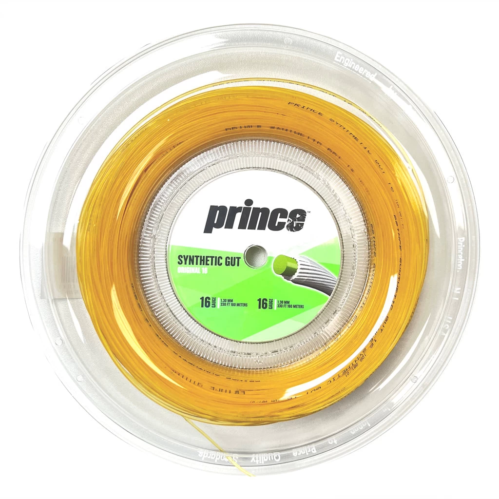 Prince Synthetic Gut 16/1.30 Tennis String Mini Reel (Gold) 3 Prince Synthetic Gut 16/1.30 Tennis String Mini Reel (Gold)