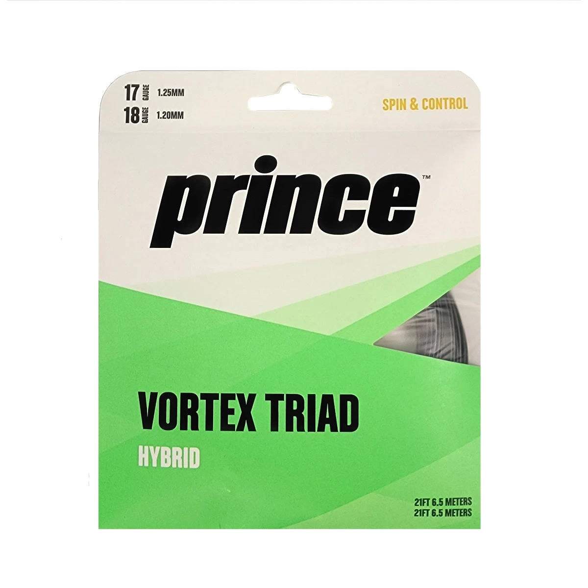 Prince Vortex Triad (Triangular 17/1.25 & Round 18/1.20) Hybrid Tennis String 3 Prince Vortex Triad (Triangular 17/1.25 & Round 18/1.20) Hybrid Tennis String