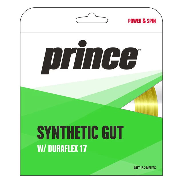 Prince Synthetic Gut 17/1.25 Duraflex Tennis String (Gold) 3 Prince Synthetic Gut 17/1.25 Duraflex Tennis String (Gold)