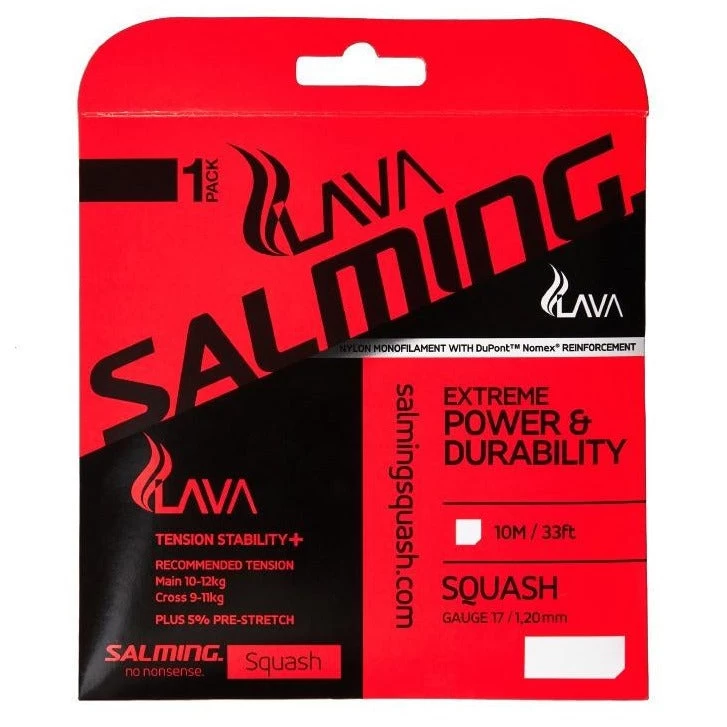 Salming Lava 17 Squash String (Red) 3 Salming Lava 17 Squash String (Red)