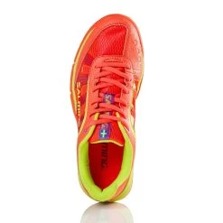 Salming Adder Women's Indoor Court Shoe (Orange/Yellow) 8 Salming Adder Women's Indoor Court Shoe (Orange/Yellow) -Racquet Equipment Shop Salming Adder Womens Indoor Shoe 1236076 5491 03 RacquetGuys