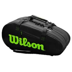 Wilson Super Tour 15 Pack Racquet Bag (Black/Green) 14 Wilson Super Tour 15 Pack Racquet Bag (Black/Green) -Racquet Equipment Shop WR8004101001 Super Tour 3 Comp BKGR Back